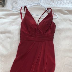 Dark red gorgeous long dress